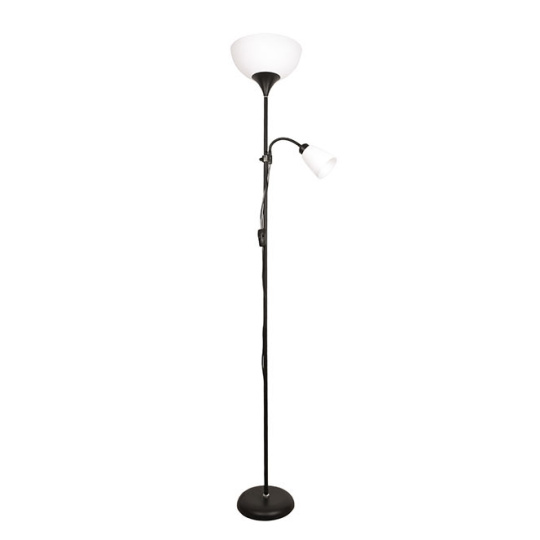 Floor Lamp VARESE with reading arm (1+1)xE27 H.178xD.28cm black