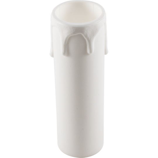 Cover w/antique lacquered drops for E14 1-piece candle lampholder, H.85mm, white thermoplastic resin