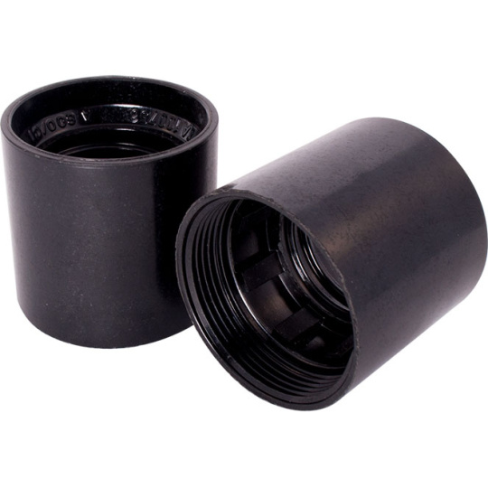 Black plain outer shell for E27 3-pieces lampholder, in bakelite