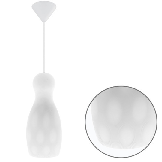 Pendant Light HERNER small 1xE27 H.Reg.xD.12cm Glass White