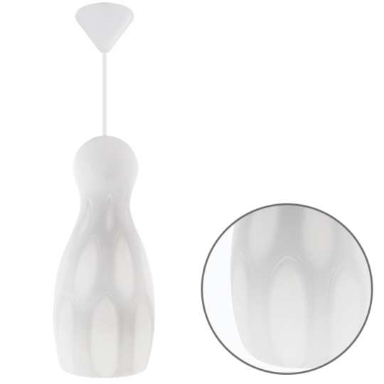 Suspensão HERNER grande 1xE27 Alt.Reg.xD.15cm Vidro Branco