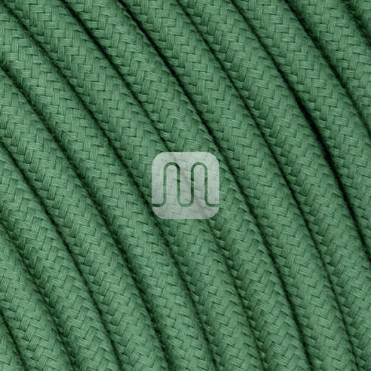 Cable eléctrico cubierto con tela redonda flexible H03VV-F 2x0,75 D.6.8mm verde claro TO433