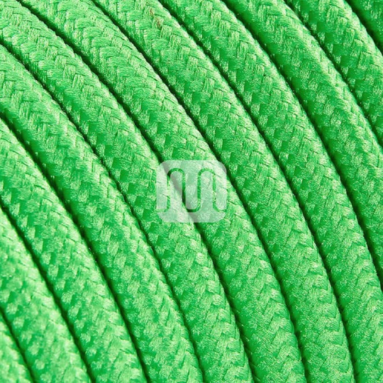 Cable eléctrico cubierto con tela redonda flexible H03VV-F 2x0,75 D.6.2mm kiwi TO72