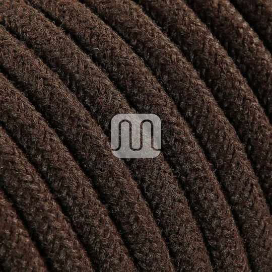 Cable eléctrico cubierto con tela redonda flexible H03VV-F 2x0,75 D.6.8mm marrón TO412