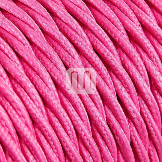 Cable eléctrico H05V2-K cubierto con tela torcida FRRTX 2x0,75 D.5.8mm fucsia TR6