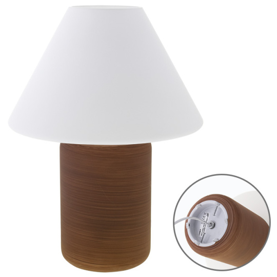 Table Lamp HERNER 1xE27 H.37xD.27cm Glass Brown/White