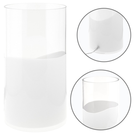 Candeeiro de mesa HERNER 1xE14 Alt.35xD.18cm Vidro Branco/Transparente