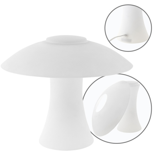 Candeeiro de mesa HERNER 1xE14 Alt.28xD.34cm Vidro Opaco