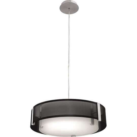 Suspensão IVONE 3xE27 Alt.Reg.xD.45cm Preto/Níquel