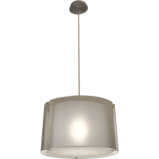 Pendant Light IVONE large 1xE27 H.Reg.xD.50cm White/Satin Nickel