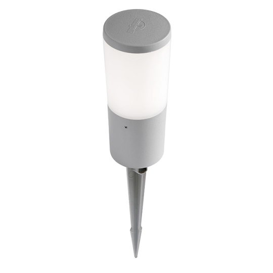 Foco com espigão AMELIA 1xE27 8,5W botão CCT (3cores) IP55 Alt.43xD.10cm resina cinza