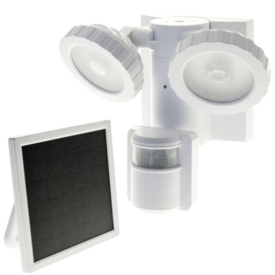 Floodlight VIVALDI with sensor and solar panel IP44 2x1,2W LED 500lm 5483K L.18,7xW.12xH.20cm White