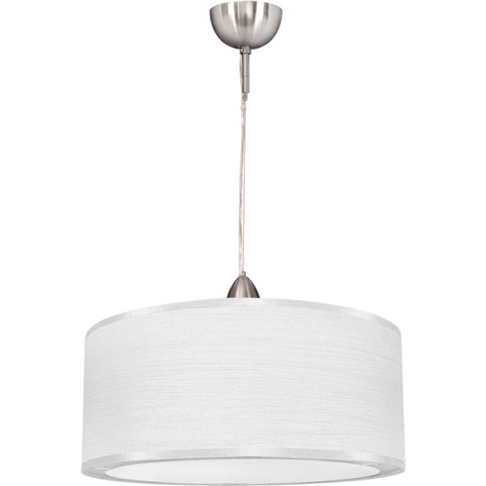 Pendant Light PLANETÁRIO 1xE27 H.Reg.xD.35cm White/Satin Nickel