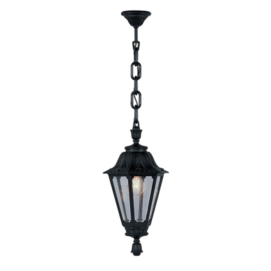 Pendant light RUT 1xE27 IP55 H.85xD.26cm black resin