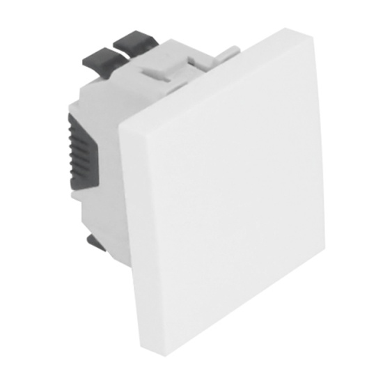 Interruptor unipolar QUADRA45 (2 módulos) 1 tecla 10AX 250Vac branco mate