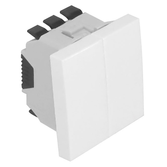 Comutador de lustre QUADRA45 (2 módulos) 10AX 250Vac branco