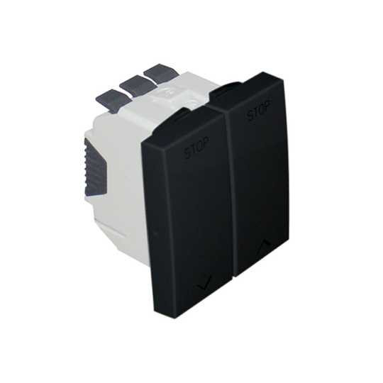 Electric shutters switch (2 modules) in matte black