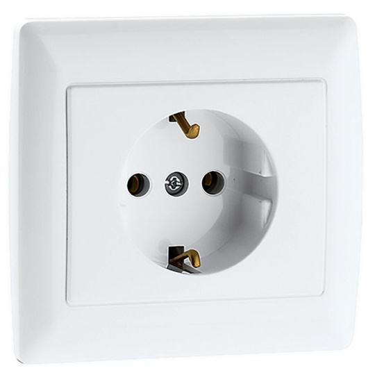 Monoblock Earth Socket (Schuko Type) SIRIUS70 16A 250Vac in white