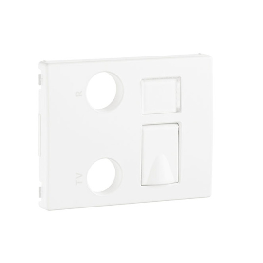 Cover plate for R-TV - RJ45/R-TV-RJ45-FO multimedia sockets in white