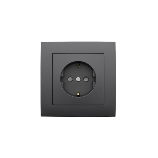 Safety cover plate LOGUS90 for earth socket (schuko type) in grey