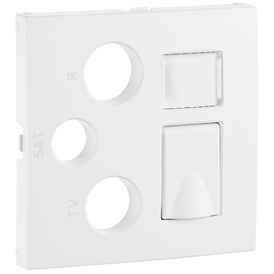 Tapa LOGUS90 para Tomas Múltiples R-TV-SAT-RJ45/R-TV-SAT-RJ45-FO en blanco