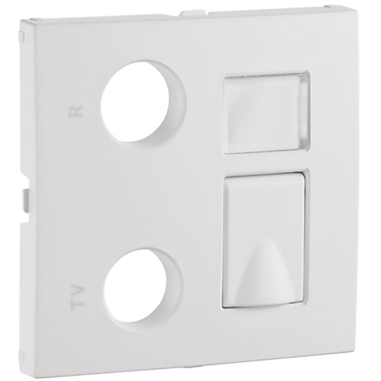 Cover plate LOGUS90 for R-TV-RJ45/R-TV-RJ45-FO multimedia sockets in white