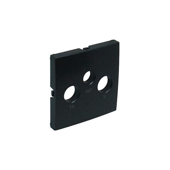 Tapa LOGUS90 para Toma R-TV-SAT en negro mate