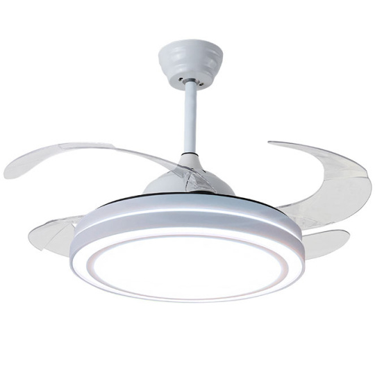 Ceiling fan DC QUEBEC white, 4 retractable blades, 72W LED 3000|4000|6000K, APP, H.35xD.108/50cm