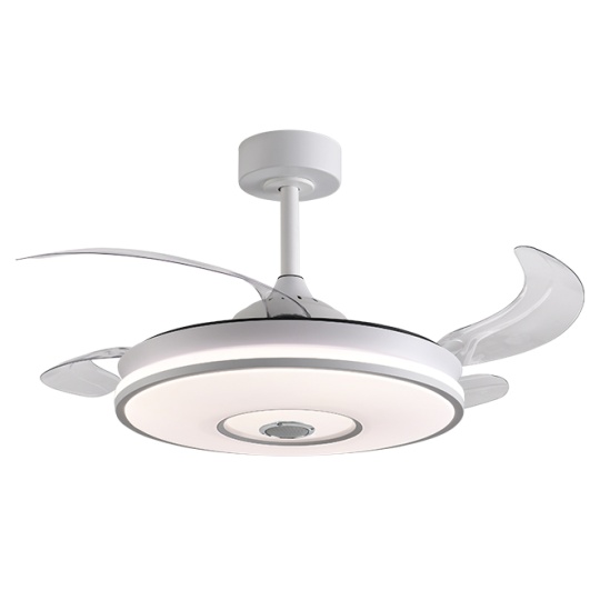 Ceiling fan DC COLORS MINI white, 4retractable blades, 48W LED 3000|4000|6000K APP H.35/45xD.91/40cm