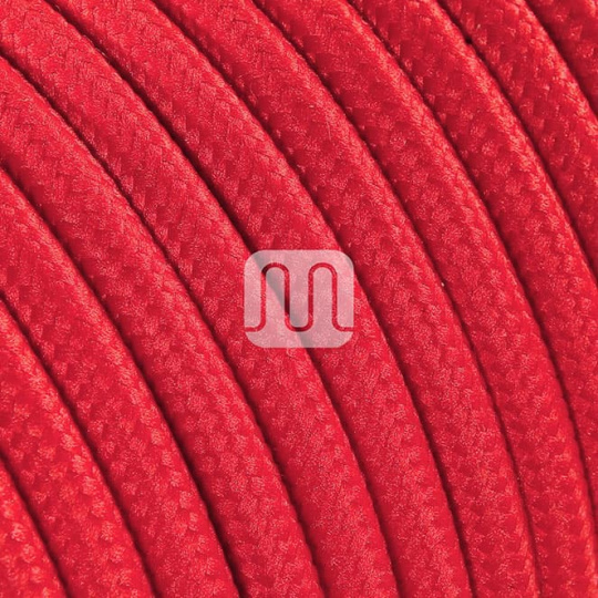 Flexible round fabric covered electrical cable H03VV-F 2x0,75 D.6.2mm red TO57