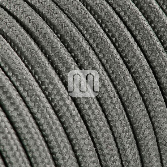 Cable eléctrico cubierto con tela redonda flexible H03VV-F 2x0,75 D.6.2mm gris TO74