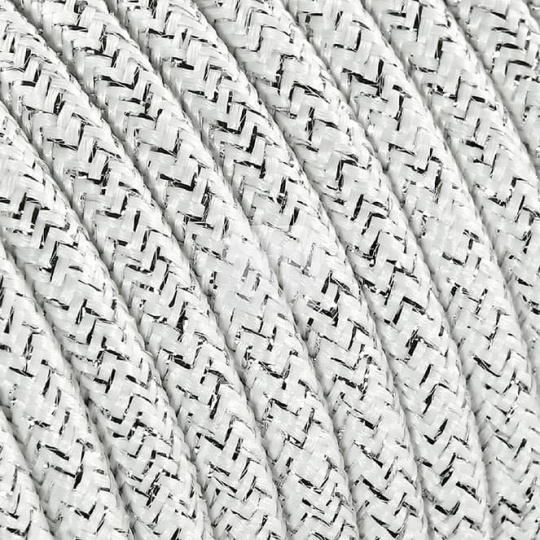 Cable eléctrico cubierto con tela redonda flexible H03VV-F 2x0,75 D.6.2mm blanco TO452