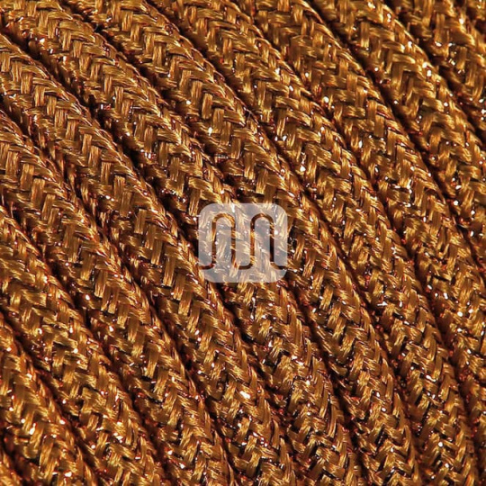 Cable eléctrico cubierto con tela redonda flexible H03VV-F 2x0,75 D.6.2mm cobre TO454