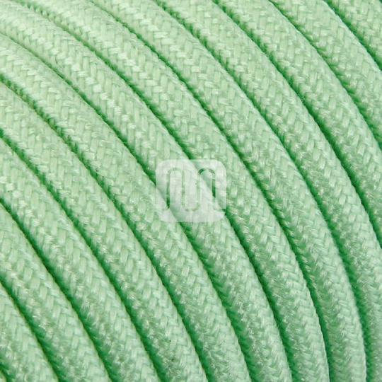 Cable eléctrico cubierto con tela redonda flexible H03VV-F 2x0,75 D.6.8mm menta TO417