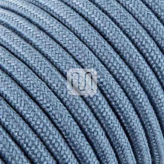 Cabo elétrico redondo flexível revestido a tecido H03VV-F 2x0,75mm2 D.6.8mm, em azul TO421