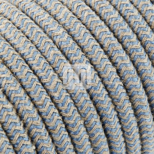 Flexible round fabric covered electrical cable H03VV-F 2x0,75 D.6.8mm sand avio TO446