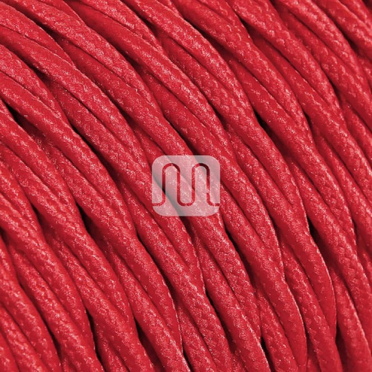 Cable eléctrico H05V2-K cubierto con tela torcida FRRTX 2x0,75 D.5.8mm rojo TR7