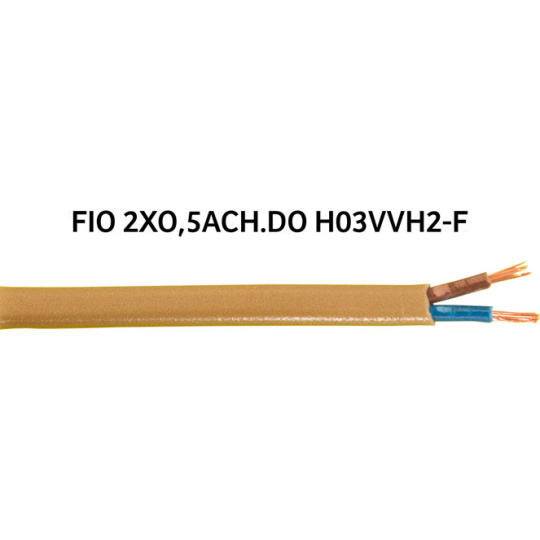 Cable plano H03VVH2-F (FVVD) 2x0,5mm2 dorada