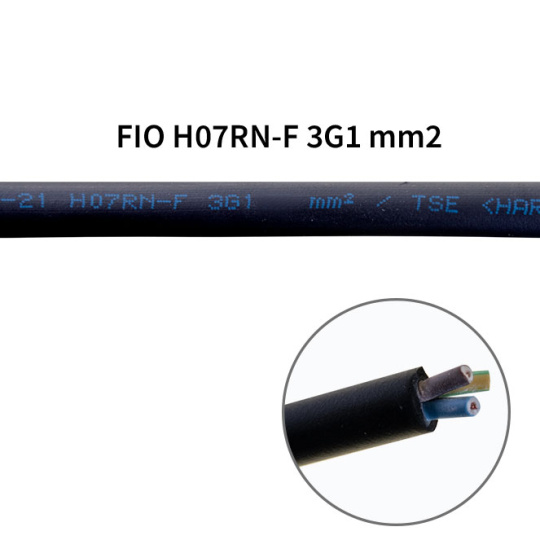 Flexible cable H07RN-F 3x1,0mm2 rubber black