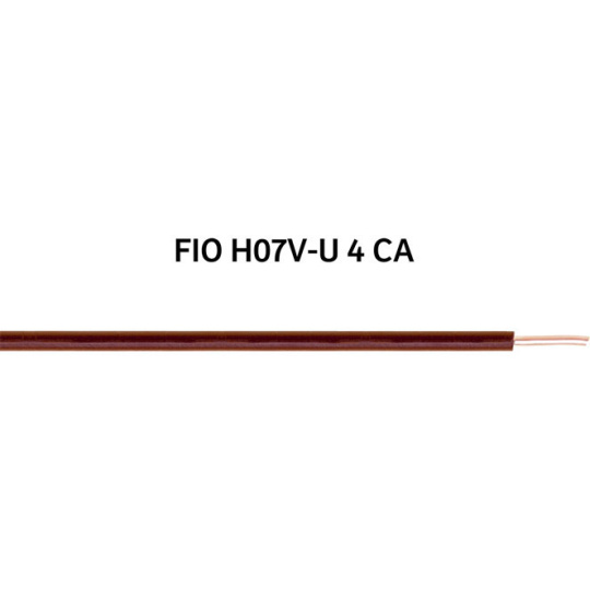 Rigid wire H07V-U 4mm2 brown