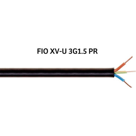 Cabo Baixa Tensão rígido XV-U 3x1,5mm2 preto