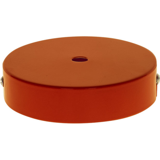 Ceiling rose D.10xH.2,5cm 1 hole 10mm, in metal orange