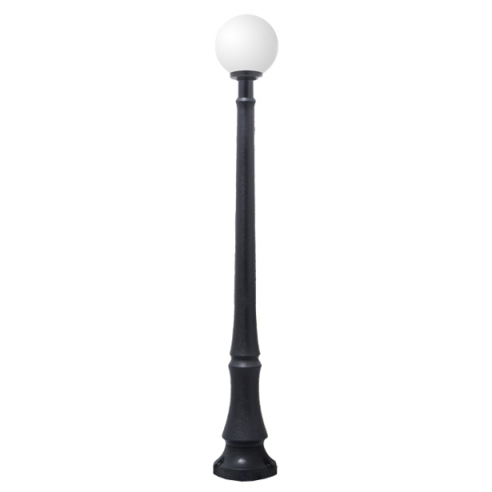 Pillar GLOBE 1xE27 8,5W CCT (3colors) switch IP55 H.174xD.25cm black resin