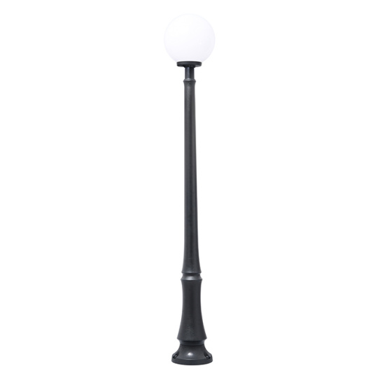 Pillar GLOBE 1xE27 11W CCT (3colors) switch IP55 H.203xD.30cm black resin