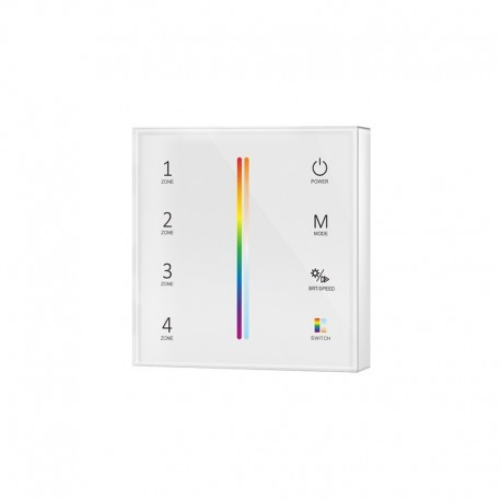 Control remoto RGB+CCT de 4 zonas, 1-5 colores com panel táctil