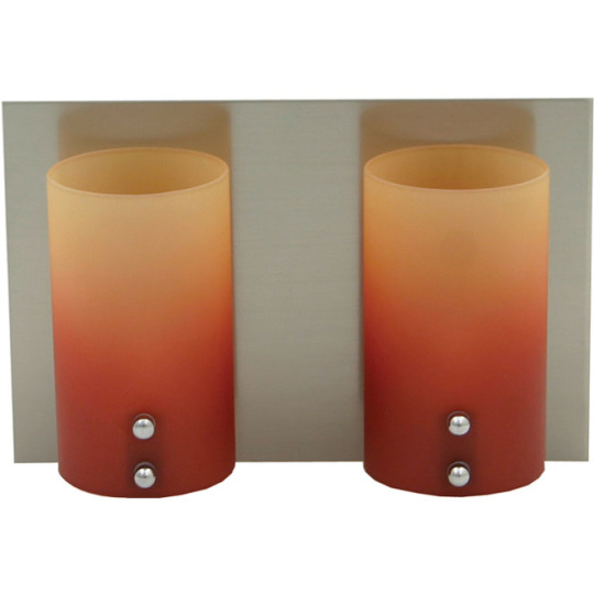 Wall Lamp IRENE 2xG9 L.23xW.11,5xH.15cm Orange/Yellow/Satin Nickel