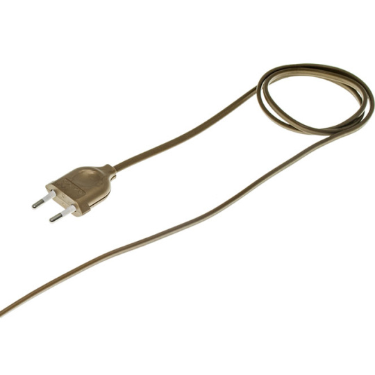 Extensão eléctrica 1,5m fio 2x0,75mm² dourado, ficha EU 2P dourada