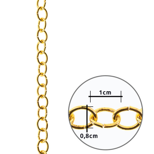 Golden iron padlock with rings 1x0.8cm