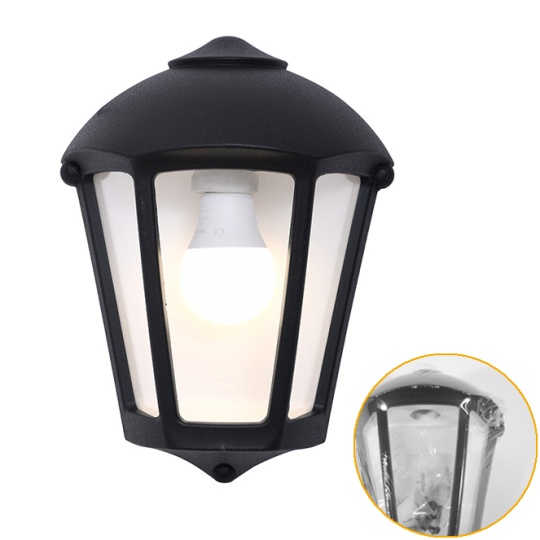 Aplique FABIO 1xE27 IP55 L.21xAn.11,5xAl.29cm resina negra