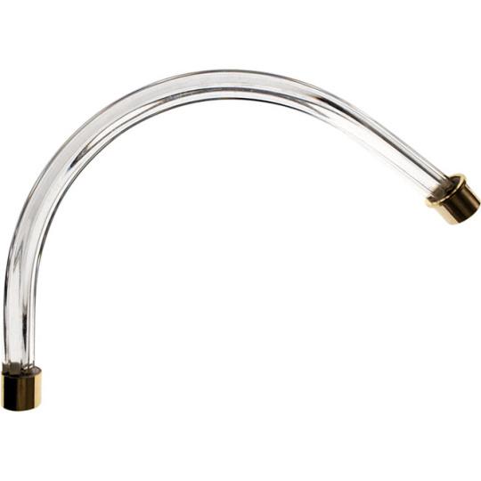 Glass twisted tubular arm transparent with golden tips